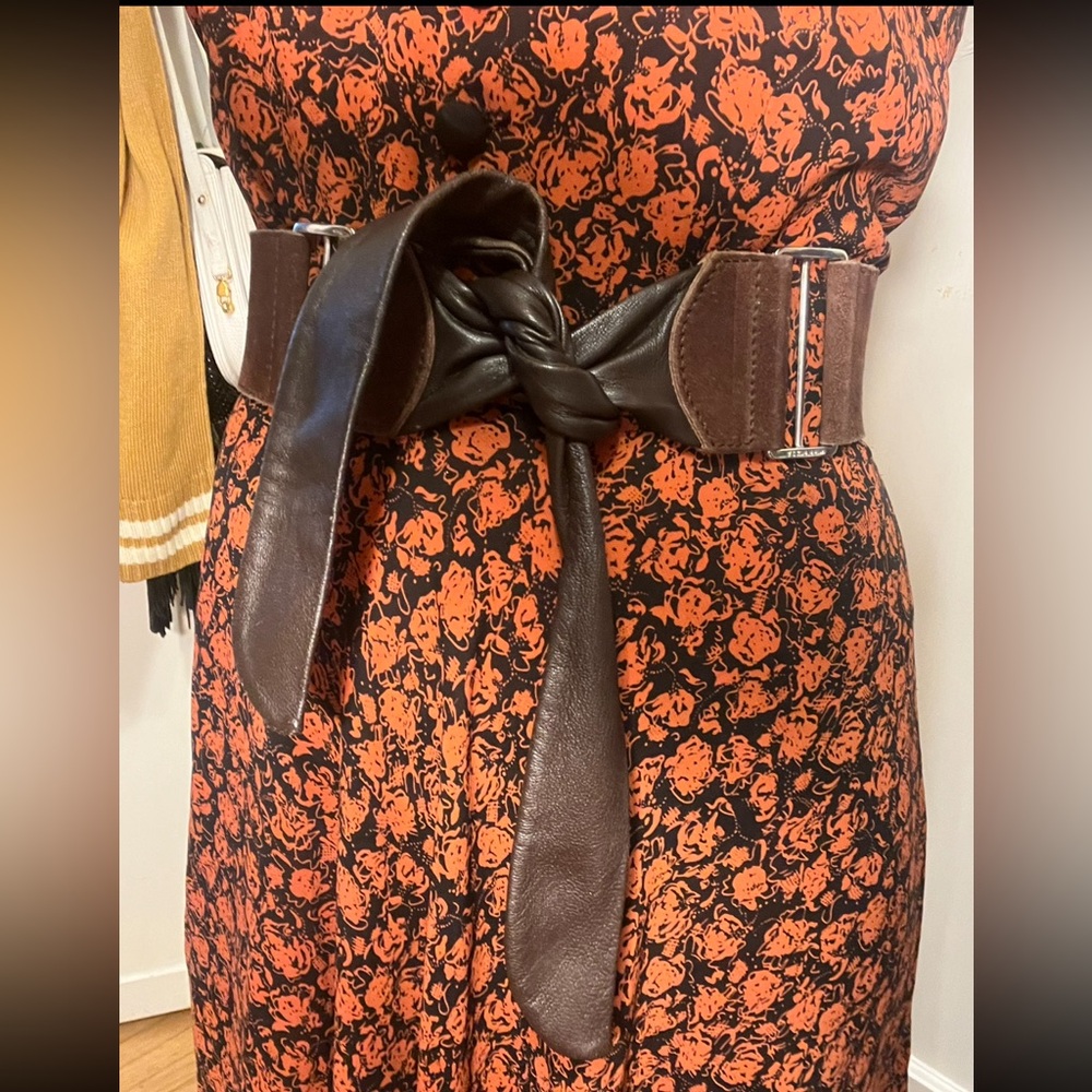 Miss Sixty Dark Brown Leather Tie Belt